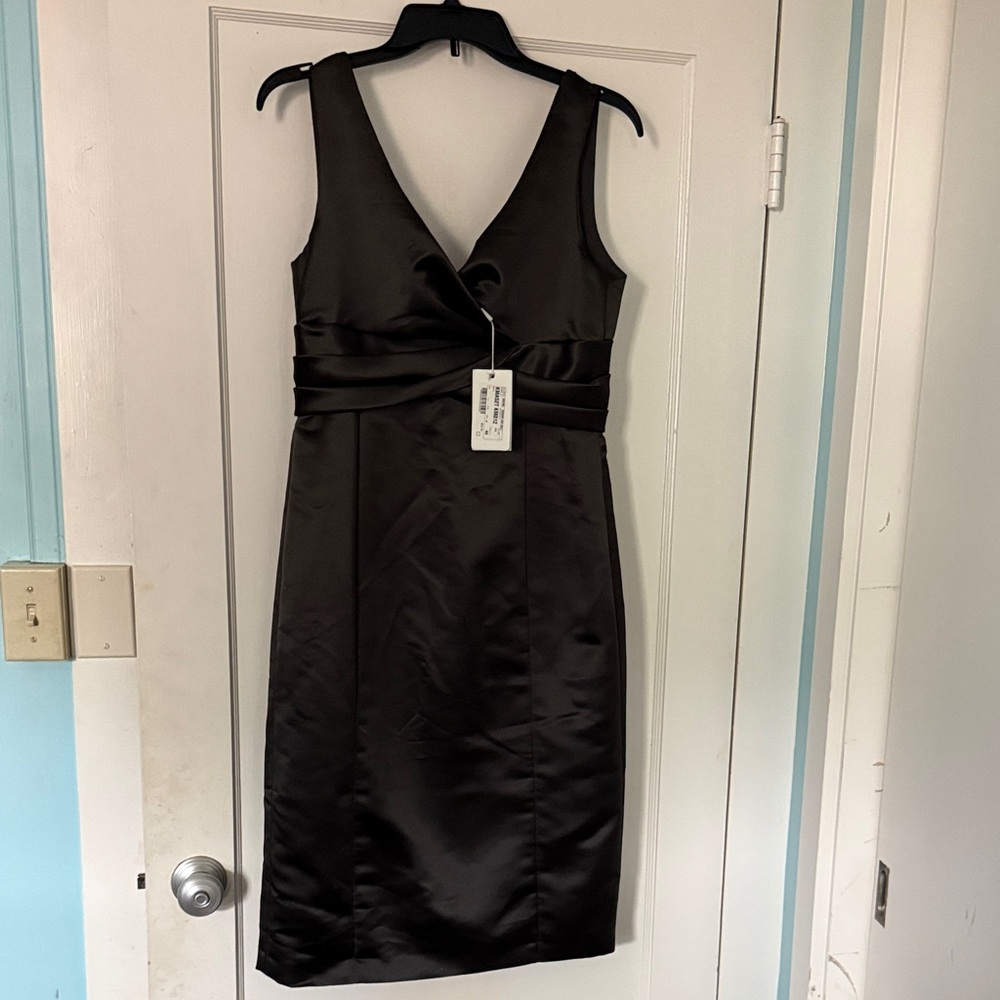 Armani Collezioni Black Satin Midi Dress